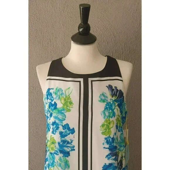 NWT CeCe Playa del Sol Halter Neck Multi Color Floral Dress in New Ivory Size 8 - Picture 5 of 6